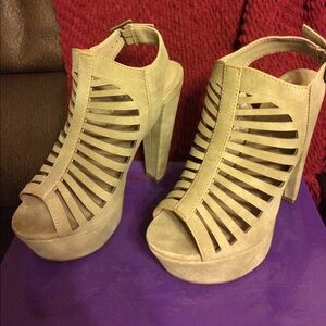- Beige heels